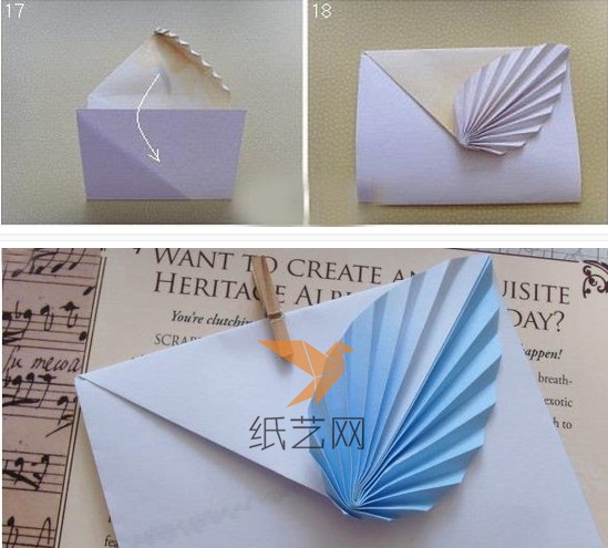 蝴蝶结信封的折法图片