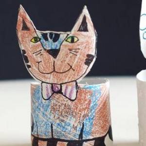 卫生纸筒的废物利用儿童手工制作猫咪教程