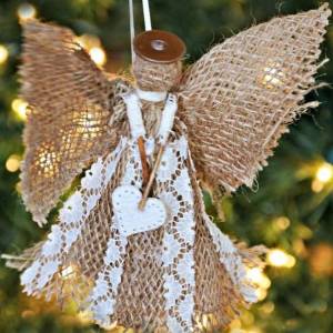 麻布制作的圣诞节装饰小天使教程