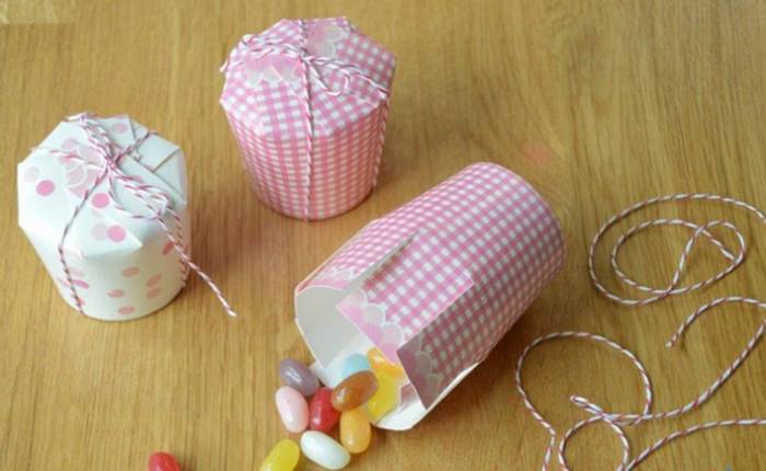 一次性纸杯做糖果小礼盒的手工纸艺制作教程