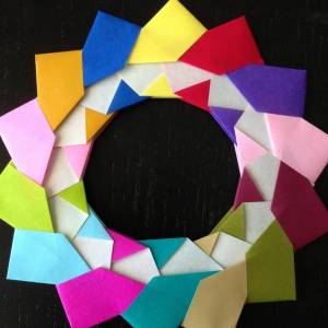 简单折纸花环的手工图解教程