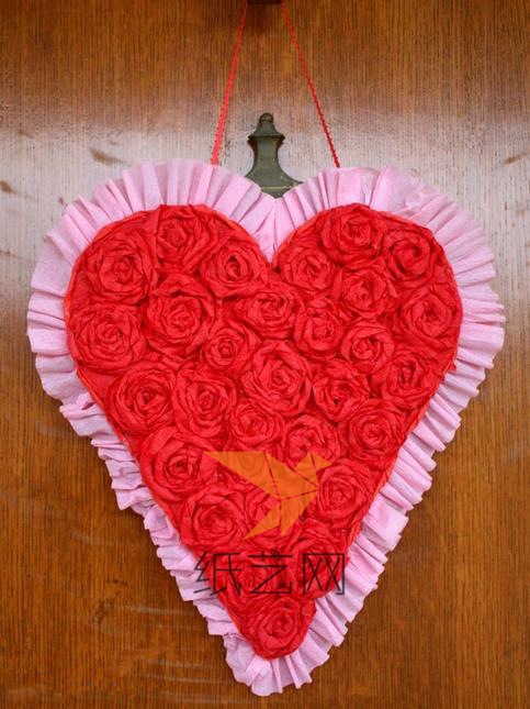 这样的心形玫瑰花装饰非常的漂亮吧。