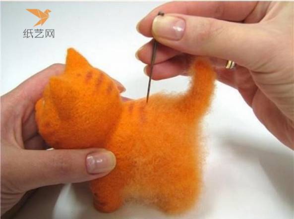 羊毛毡教程活灵活现的羊毛毡加菲猫DIY制作教程