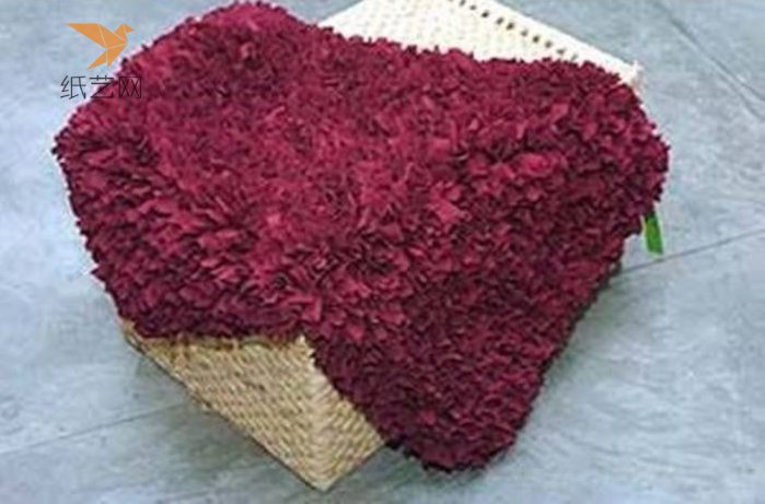 布艺教程立体花朵装饰华丽小地毯布艺制作教程