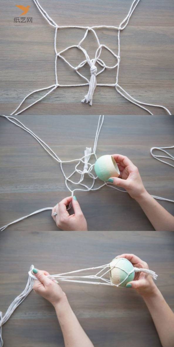 编织成一个简单的网状，把小葫芦放在其中