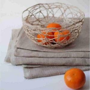 编织教程麻绳编织出来的田园风镂空编织蔬果收纳碗具