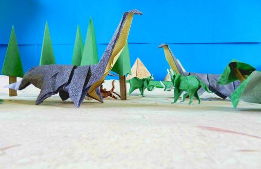 恐龙折纸之折纸雷龙的制作教程