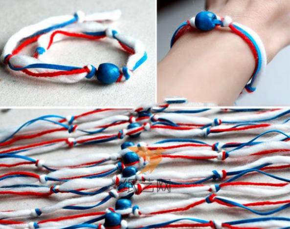 虽然制作简单，但是是非常漂亮的手工编织手链呢