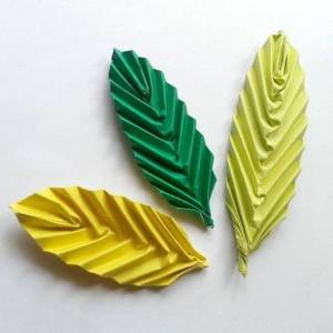 漂亮的立体叶片折纸叶子制作教程