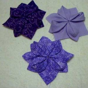 折纸花风格的布艺花制作教程