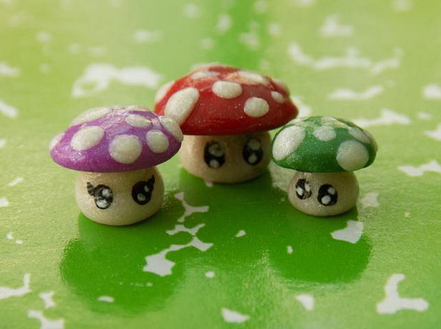 可爱的超轻粘土小蘑菇儿童手工制作教程