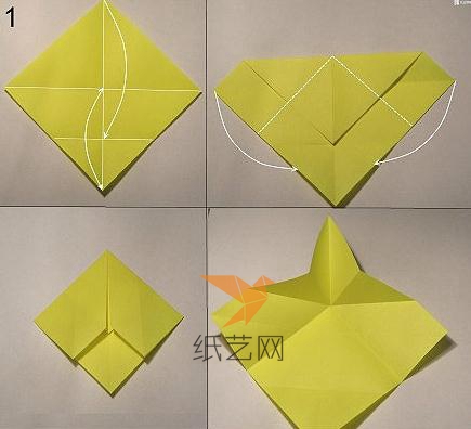 我们制作折纸小猫的时候需要用到正方形的纸张，然后开始按照教程中的折叠步骤来进行折叠