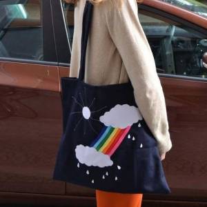 漂亮的彩虹云朵DIY背包制作教程