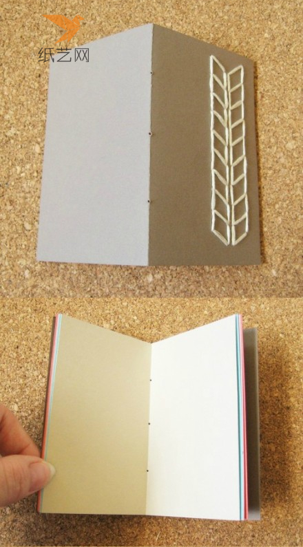 刺绣教程自制绣花装饰面的小笔记本