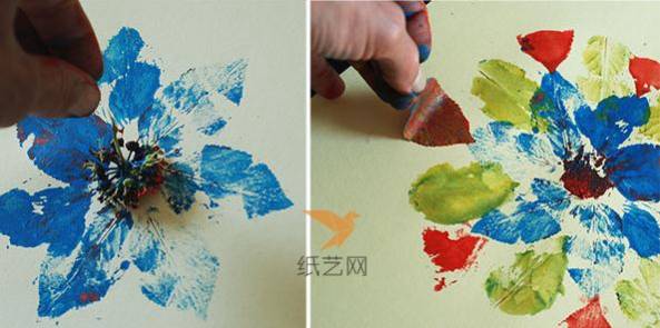 不同树叶的形状不同，也可以涂上不同的颜色来绘画