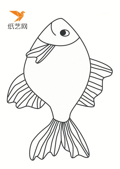 用来制作金鱼树叶贴画的小鱼可以打印下来也可以自己画到白纸上