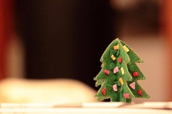 可爱的不织布圣诞树制作教程