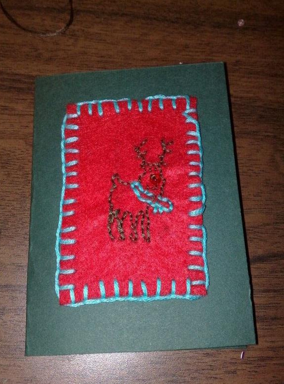 不织布制作的麋鹿圣诞贺卡DIY教程