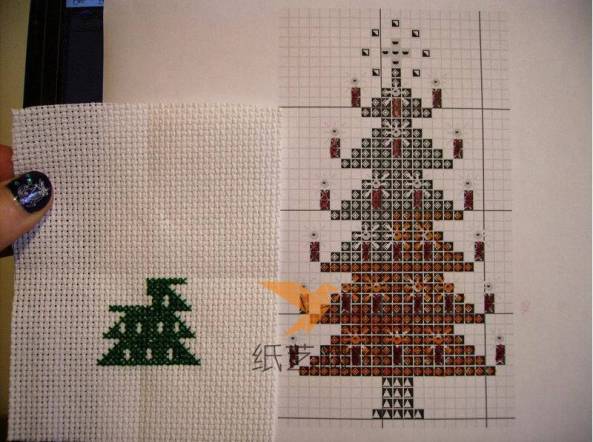 这里就是圣诞树十字绣的图样了