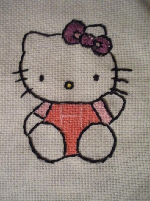 可爱的十字绣Hello Kitty制作教程