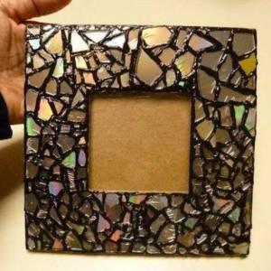 变废为宝教程打碎的玻璃瓷砖做成的炫彩画框