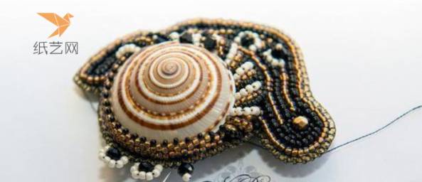 串珠刺绣蜗牛制作教程串珠刺绣教程