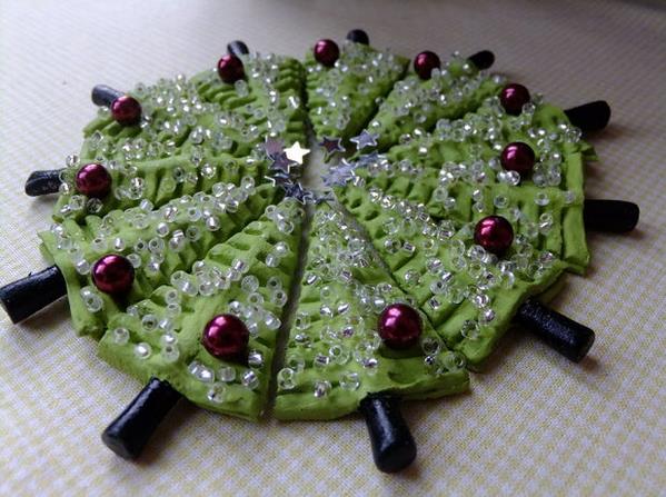 可爱的手工制作超轻粘土彩珠圣诞树装饰制作教程