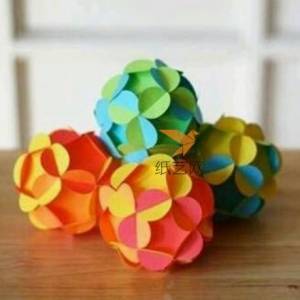 纸艺彩色花球小挂饰制作教程纸艺教程