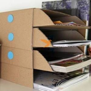 纸艺纸箱做成的多层收纳小柜制作教程