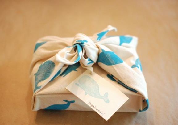 小清新的手工橡皮章印花布包装圣诞礼物制作教程