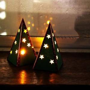 超可爱的手工制作纸艺星星圣诞节蜡烛罩DIY教程