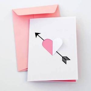 简单漂亮的丘比特之箭情人节卡片制作教程