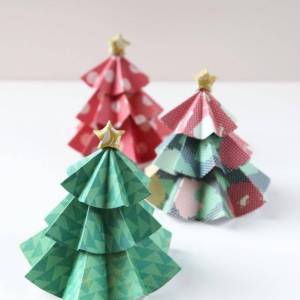 可爱的折纸圣诞树和折纸星星制作教程