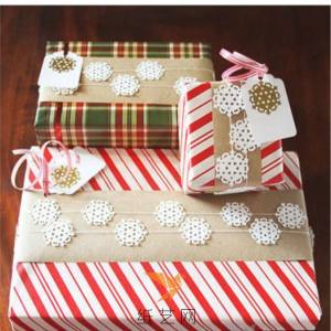 圣诞节纸艺礼物包装装饰雪花制作教程纸艺教程