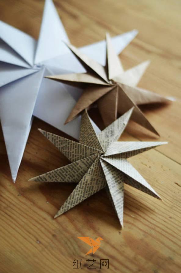 折纸好玩有趣的折纸八角流星镖教程