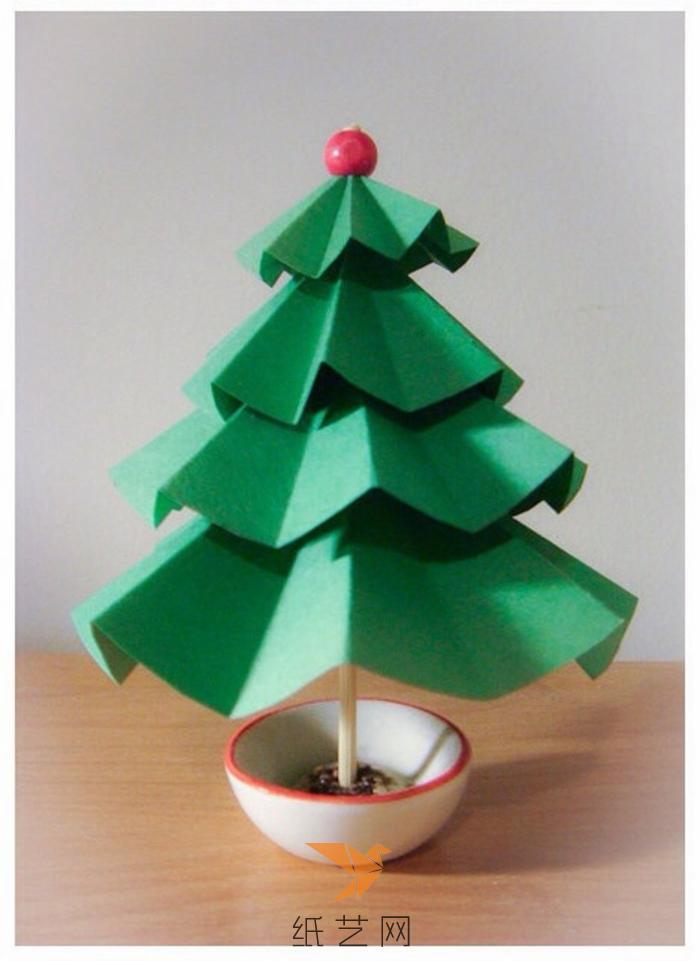 圣诞节手作纸艺圣诞树制作教程