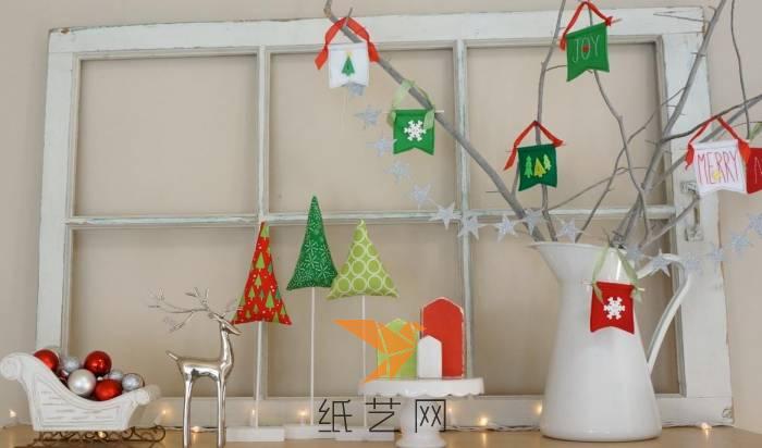 超简单的布艺圣诞树装饰制作教程