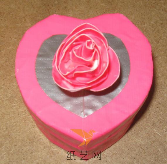 纯手工制作心形玫瑰礼物包装盒详细教程