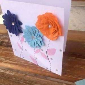 漂亮的纸艺花朵生日贺卡制作教程