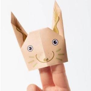 可爱的折纸小兔子手指玩偶制作教程