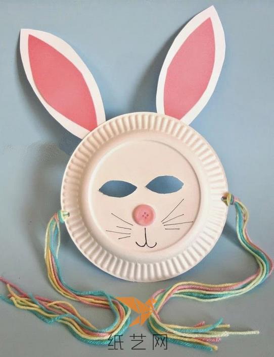 用纸盘子制作的可爱兔子面具教程