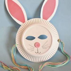 用纸盘子制作的可爱兔子面具教程