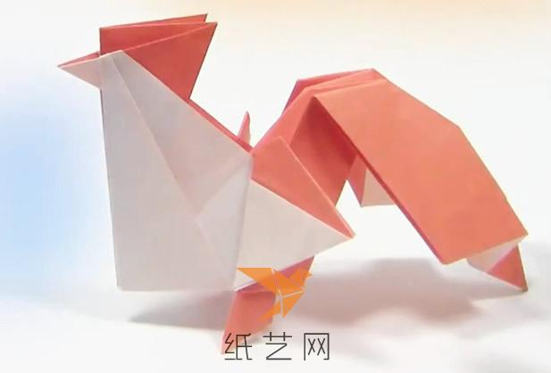 折纸萩原元公鸡视频教程