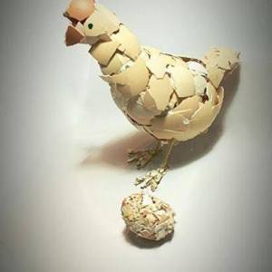 鸡蛋壳废物利用制作可爱小鸡装饰教程