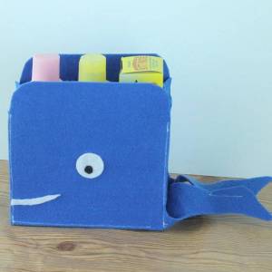 可爱的小鲸鱼儿童收纳箱制作教程