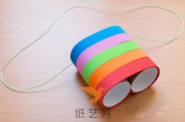 卫生纸筒废物利用制作彩虹望远镜玩具教程