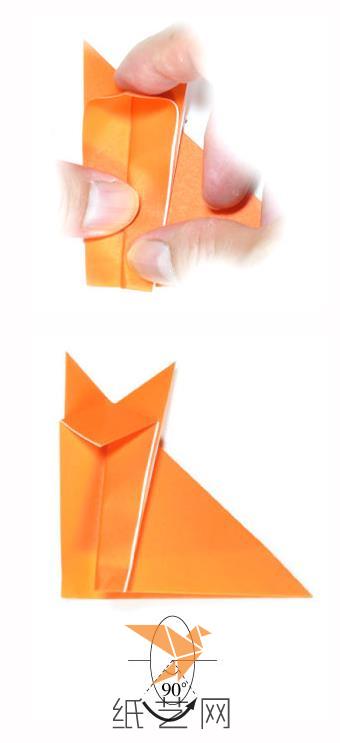 这样来折叠平整之后，折纸小狐狸就制作完成了