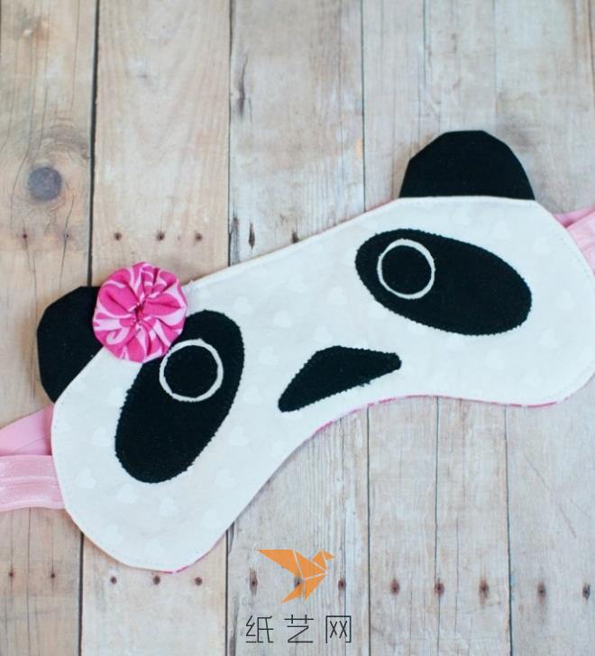 情人节礼物可爱的熊猫眼罩制作教程