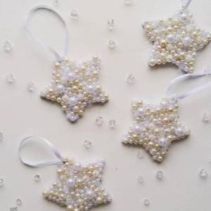 圣诞节手工晶晶亮的珠子星星装饰制作教程