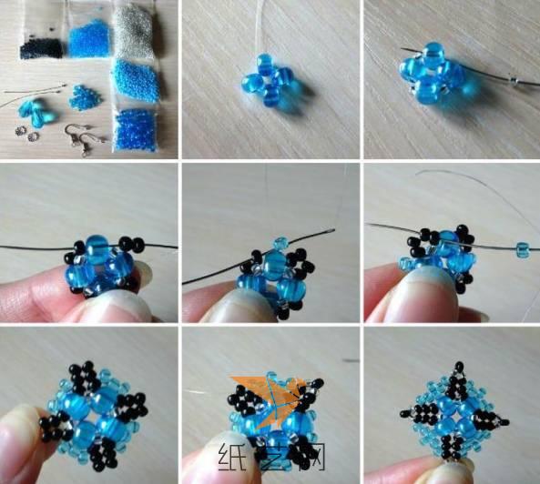 制作这个串珠耳环的时候需要你本身就有串珠的基础，如果没试过串珠手工制作的话，可以在纸艺网上面找几个简单的串珠教程练手哟。